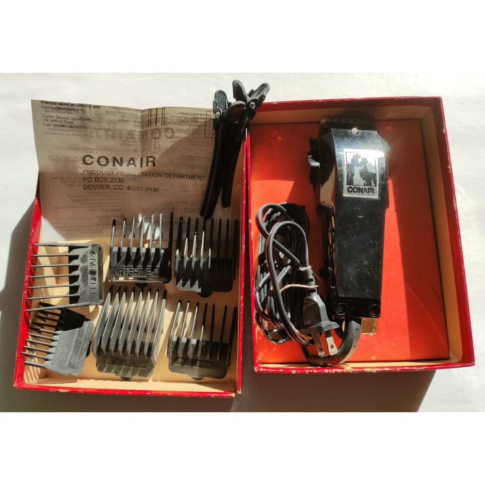 Vintage Conair Beard Hair Barber Clippers Trimmer Grooming Kit